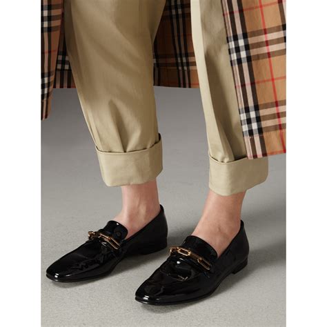 burberry link patent leather loafers farfetch|Burberry Link Detail Patent Leather Loafers .